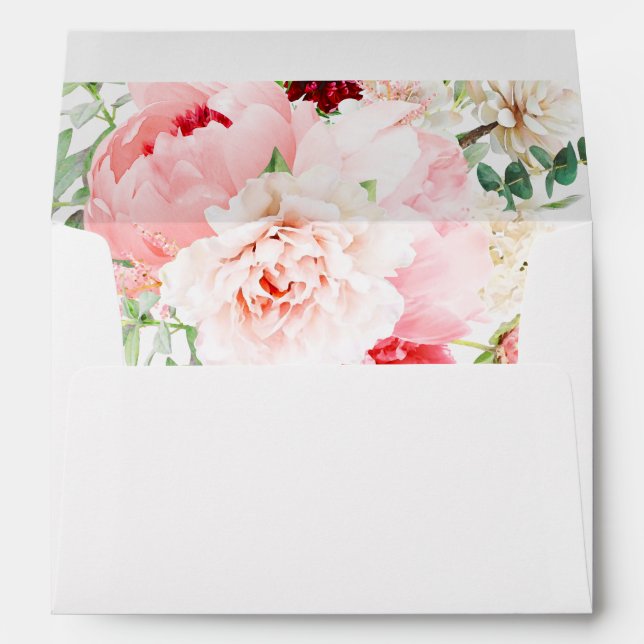 Wild Watercolor Garden Florals Envelope (Back (Bottom))