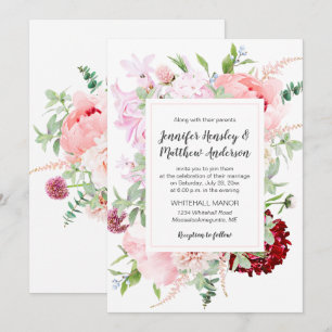 Wild Watercolor Garden Wedding   Invitation