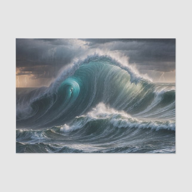 Wild Wave Ocean Nautical Decoupage Paper (Front)