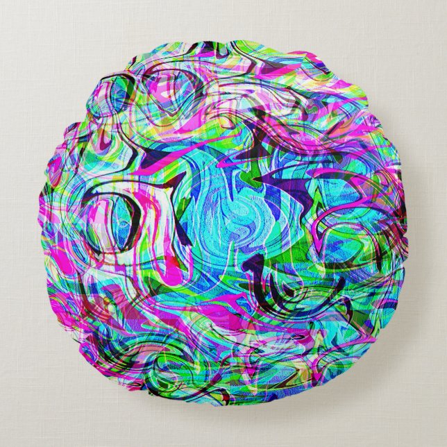Wild waves...... round cushion (Front)