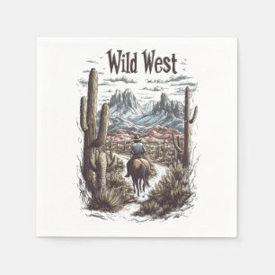 Wild West Adventure Illustration Napkin