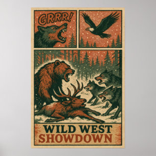 Wild West Animal Showdown Poster