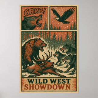 Wild West Animal Showdown Poster