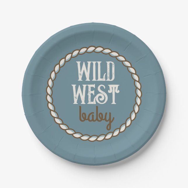 Wild West Baby Paper Plate (Front)