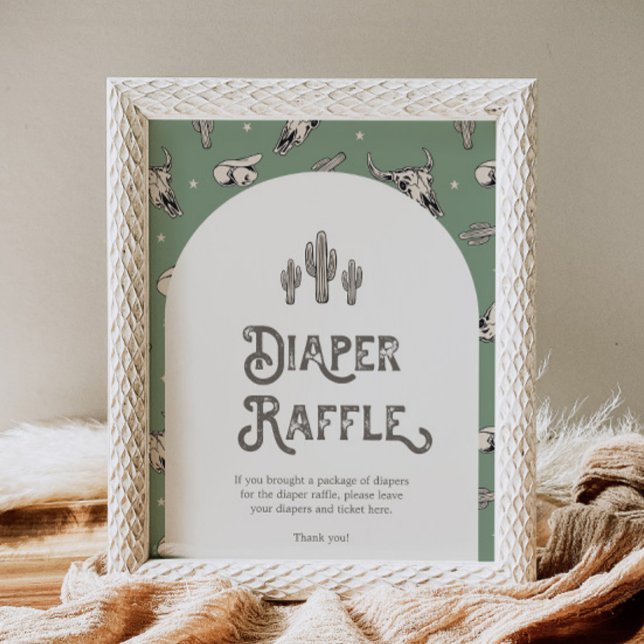 Wild West Baby Shower Diaper Raffle Sign (Creator Uploaded)