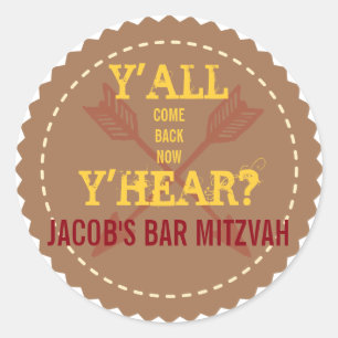 WILD WEST Bar Mitzvah Invitation Sticker Seal