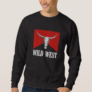 Wild West Boho Country Southern Western Cow Bull S Sweatshirt