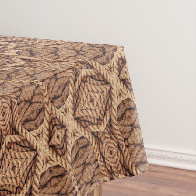 Wild West Brown Rope Kaleidoscope Tablecloth (In Situ)