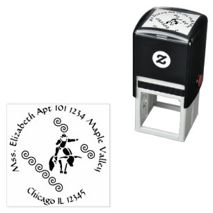 Wild West Bull Rider Family Home Return Address Self-inking Stamp