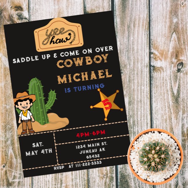Wild West Cactus Birthday Boy  Invitation (Creator Uploaded)
