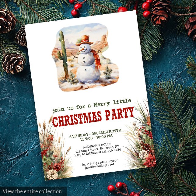 Wild West Christmas party editable invitation card (Wild West Christmas party editable invitation card

)