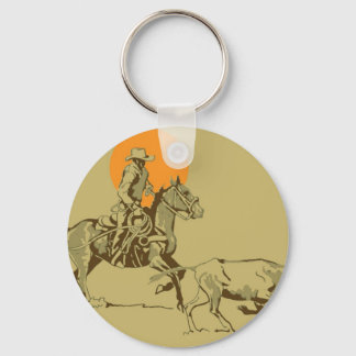 Wild West Cowboy at work Key Ring