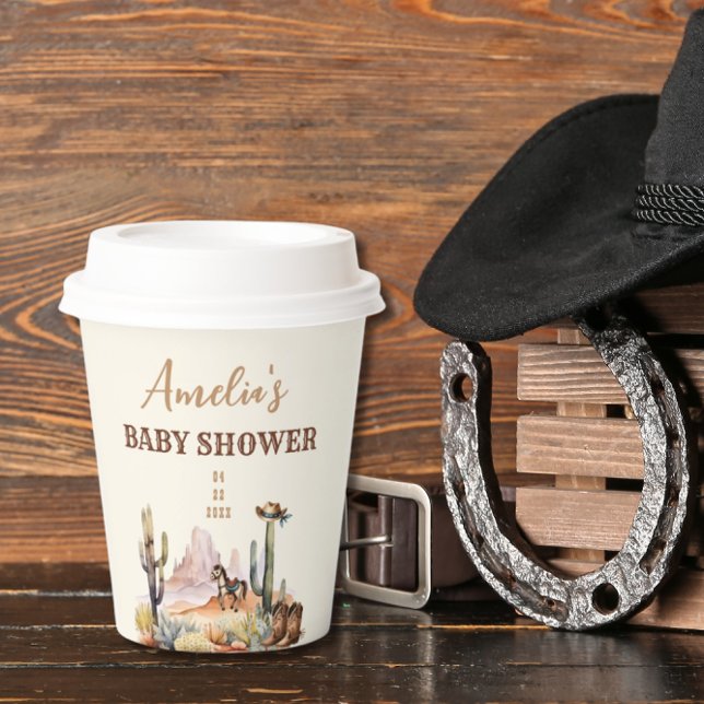 Wild West Cowboy Baby Shower Paper Cups (Creator Uploaded)