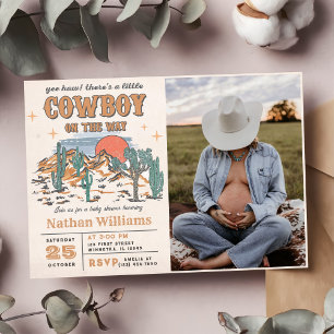 Wild West Cowboy Baby Shower Party Photo Invitation