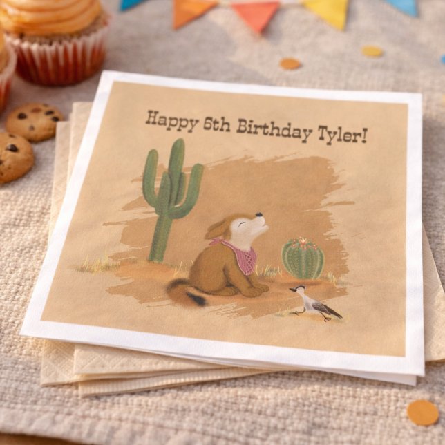 Wild West Cowboy Birthday Desert Napkin (Creator Uploaded)