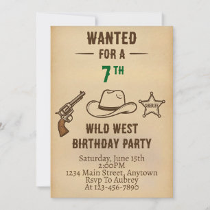 Wild West Cowboy Birthday Invitation