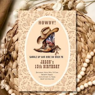 Wild west cowboy birthday invitation