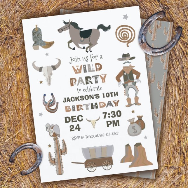 Wild West Cowboy Birthday Party Invitation (Creator Uploaded)