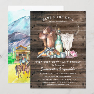 Wild West Cowboy Birthday Party Invitation