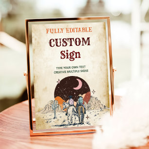Wild West Cowboy Birthday Party Table Sign
