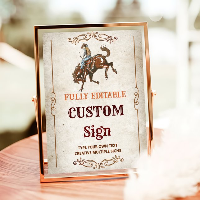 Wild West Cowboy Birthday Party Table Sign (Creator Uploaded)