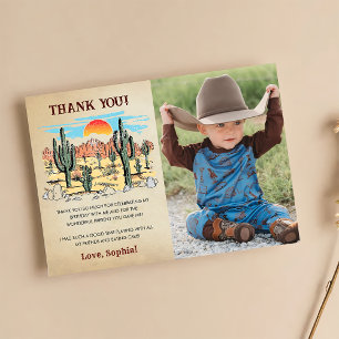 Wild West Cowboy Birthday Party Thank You Card