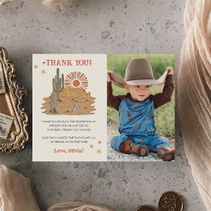 Wild West Cowboy Birthday Party Thank You Card 