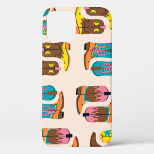 Wild West Cowboy Boots: Fashion Concept Pattern iPhone 12 Case