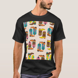 Wild West Cowboy Boots: Fashion Concept Pattern T-Shirt