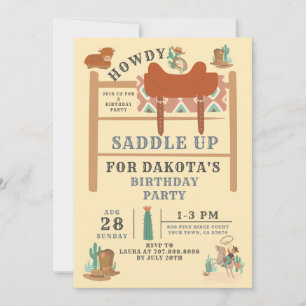 Wild West Cowboy Boy's Birthday Invitation
