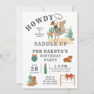 Wild West Cowboy Boy's Birthday Invitation