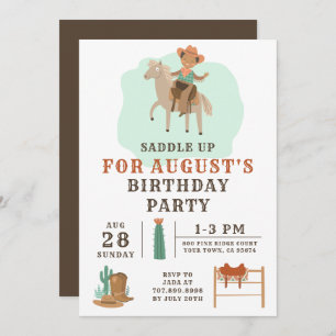 Wild West Cowboy Boy's Birthday Invitation