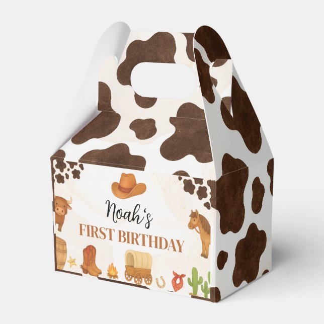 Wild West Cowboy Country Western Birthday Favour Box (Front Side)