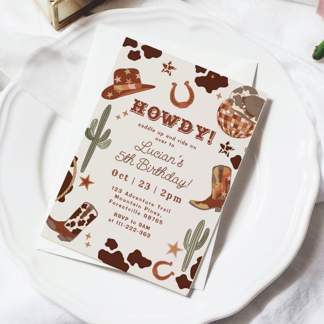 Wild West Cowboy Country Western Birthday Party Invitation (Creator Uploaded)
