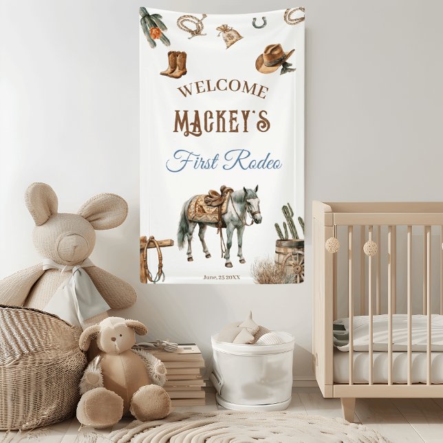 Wild West Cowboy First Birthday Celebration Banner (Creator Uploaded)