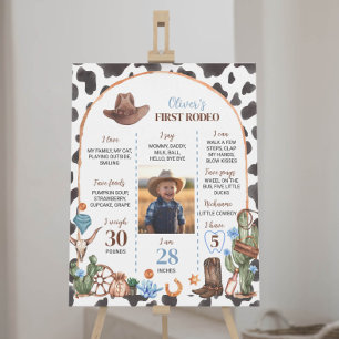 Wild West Cowboy  First Birthday Milestone Sign