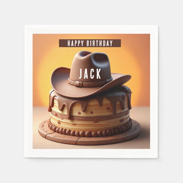 Wild West Cowboy Hat Cake  Napkin (Front)