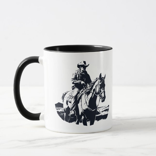 Wild West Cowboy Horse Back Riding Mug (Left)