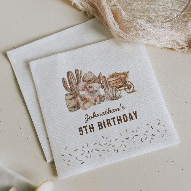 Wild West Cowboy Kids Birthday Party Napkin (Creator Uploaded)