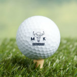 Wild West Cowboy Personalised Groomsmen Monogram Golf Balls<br><div class="desc">Personalised gifts for groomsmen with old western cowboy theme. Decorated with cowboy hat with vintage western font. Text and background colour are editable using the Design Tool to fit your occasion. Get this customise gift for wedding,  bachelor party,  engagement party or any other special occasions.</div>