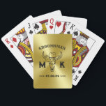 Wild West Cowboy Personalised Monogram Groomsmen Playing Cards<br><div class="desc">Personalised gifts for groomsmen with old western cowboy theme. Decorated with cowboy hat with vintage western font. Text and colour are editable using the Design Tool to fit your occasion. Get this customise gift for wedding,  bachelor party,  engagement party or any other special occasions.</div>