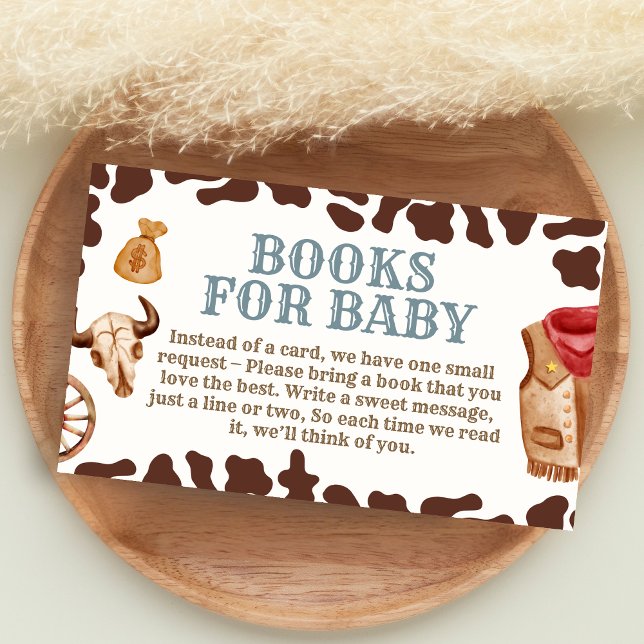 Wild West Cowboy Rodeo Baby Shower Books for Baby Enclosure Card (Cowboy Western Rodeo Ranch Baby Shower Books for Baby)