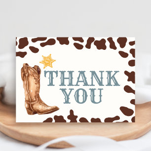 Wild West Cowboy Rodeo Baby Shower Thank You Card