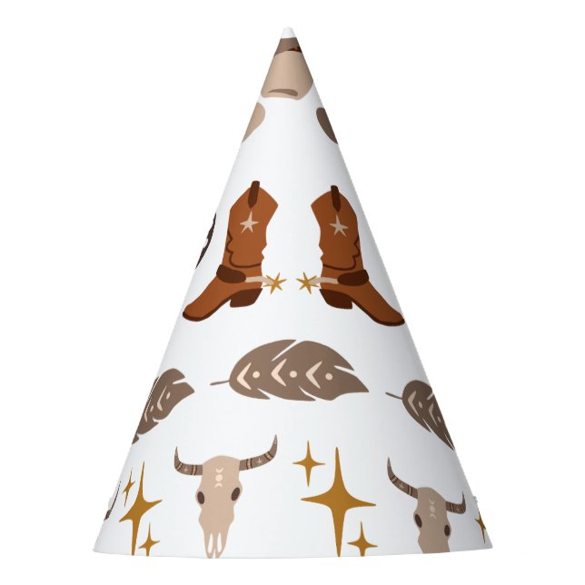 Wild West Cowboy Rodeo Western Birthday Party Hat (Front)
