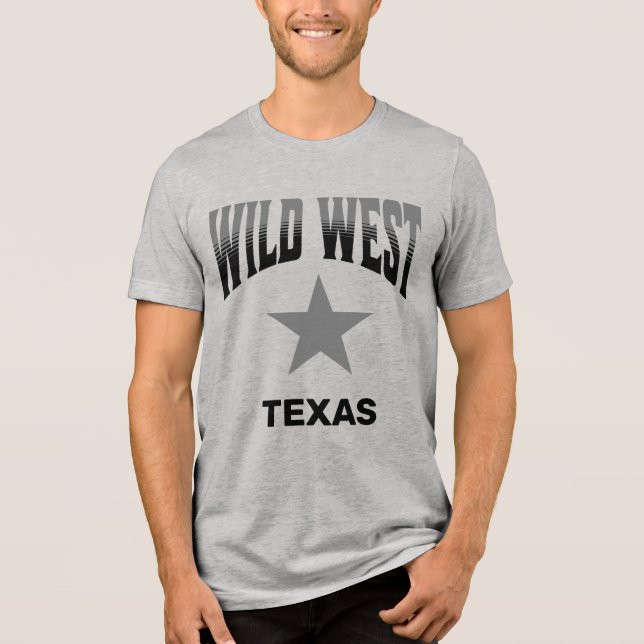 Wild West Cowboy Texas T-Shirt Tri-Blend Shirt (Front)