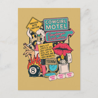 Wild West Cowgirl Aesthetic Postcard