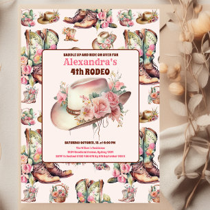 Wild West Cowgirl Country Western Birthday Party Invitation