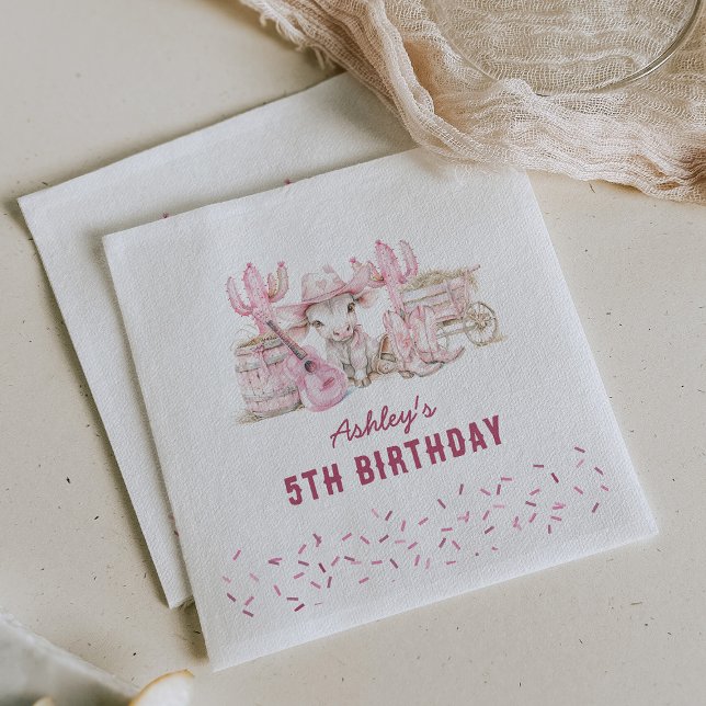 Wild West Cowgirl Kids Birthday Party Napkin (Creator Uploaded)