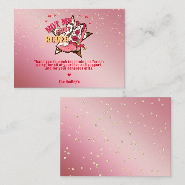 Wild West Cowgirl Thankyou Note Card (Front/Back)