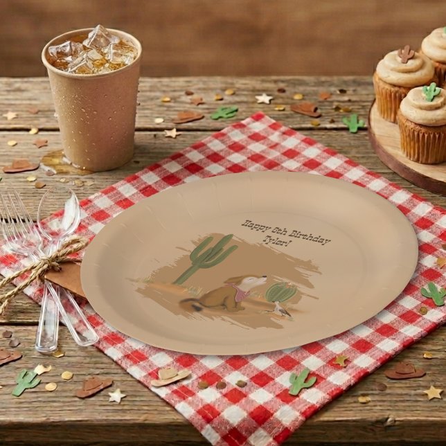 Wild West Desert Cowboy Birthday Paper Plate (Creator Uploaded)